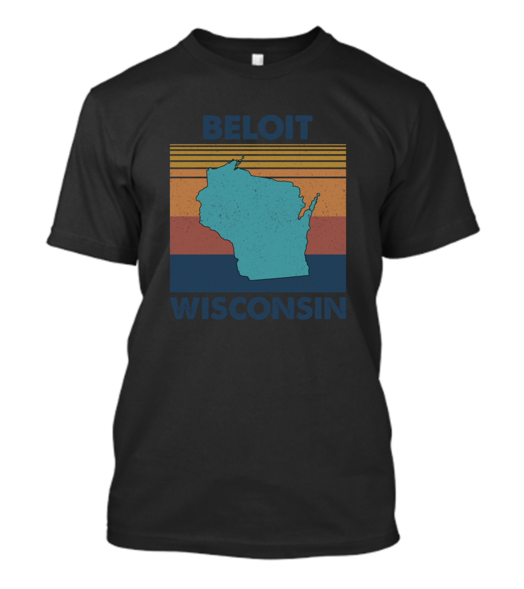 Beloit Wisconsin Vintage State Map With Stripes T-Shirt