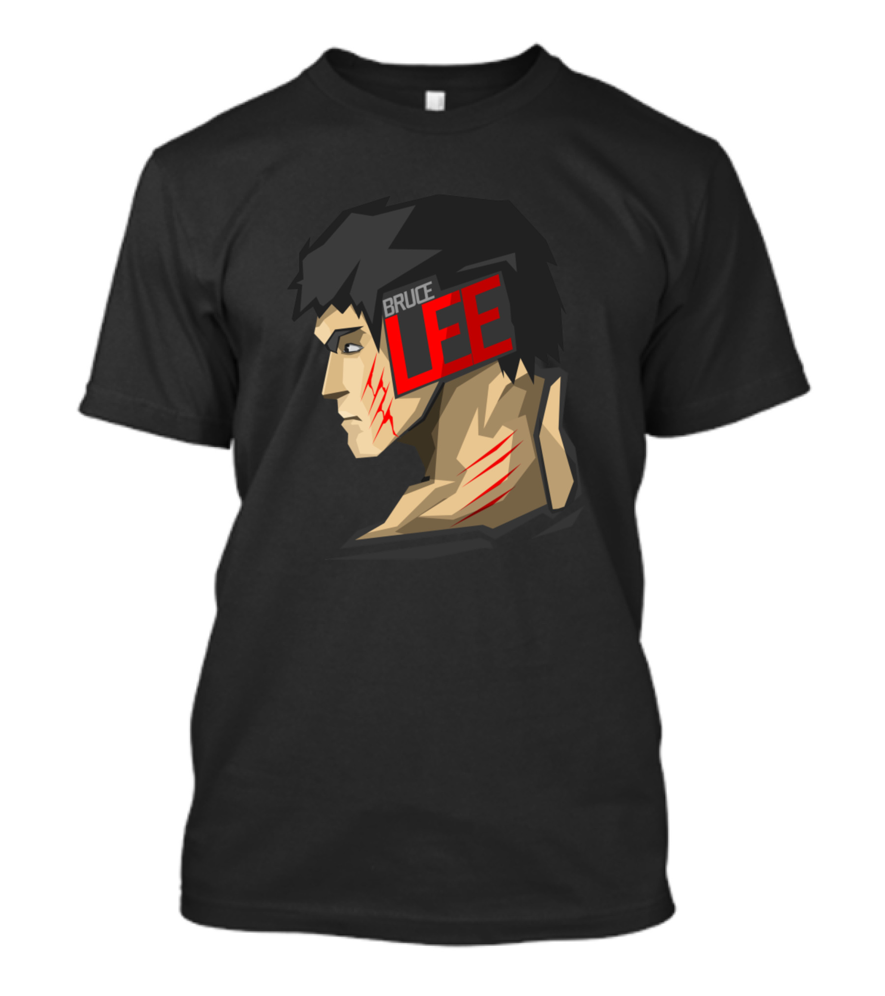 Bruce Lee Scars Iconic Martial Arts Face T-Shirt