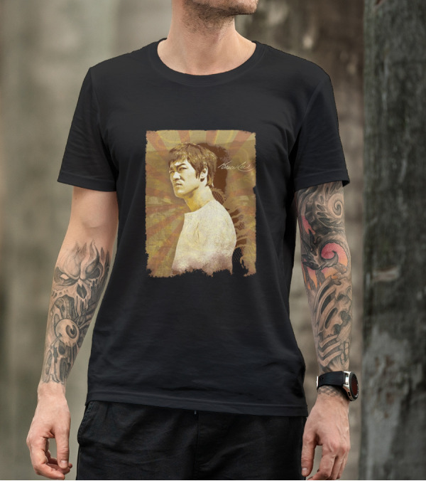 Bruce Lee Sunburst Sepia T-Shirt
