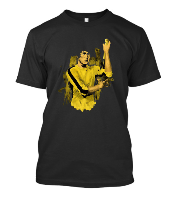 Bruce Lee Yellow Jumpsuit Nunchaku Action T-Shirt