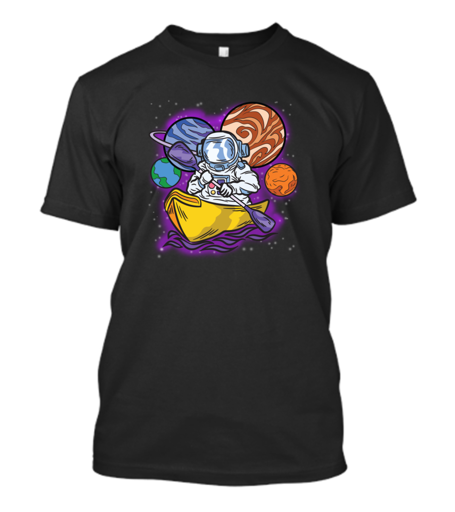 Canou Astronaut Paddling Planets Galactic Adventure T-Shirt