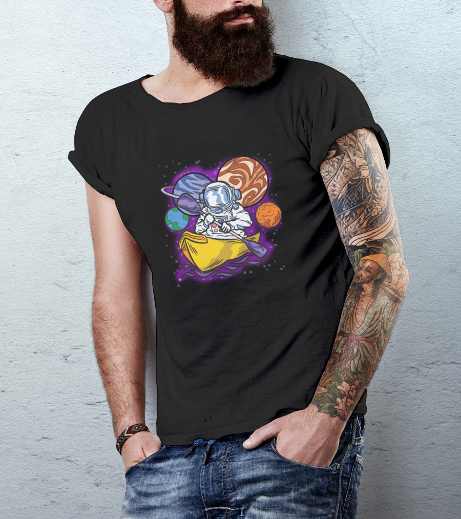 Canou Astronaut Paddling Planets Galactic Adventure T-Shirt