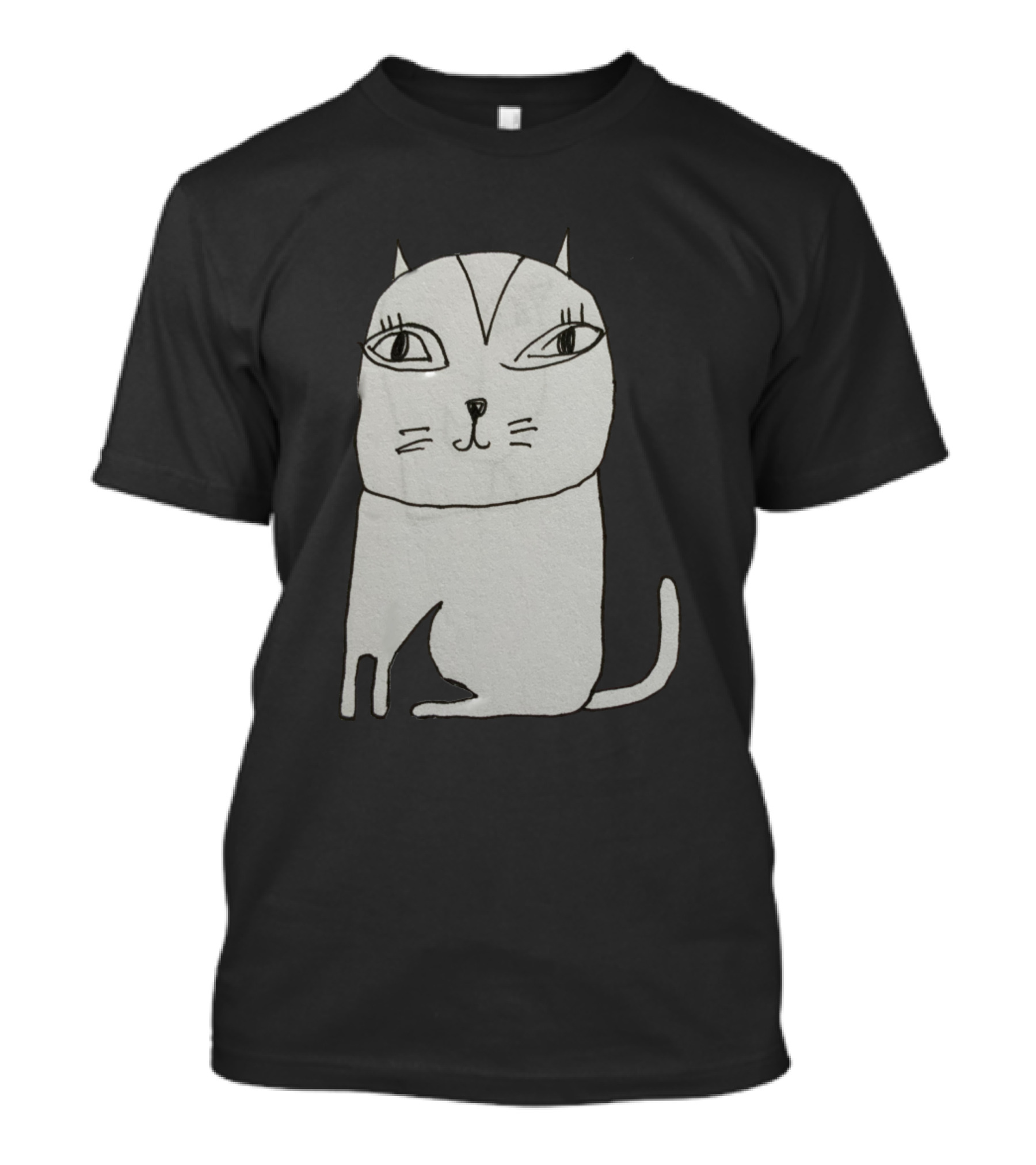 Cat Stare Simple Drawing T-Shirt