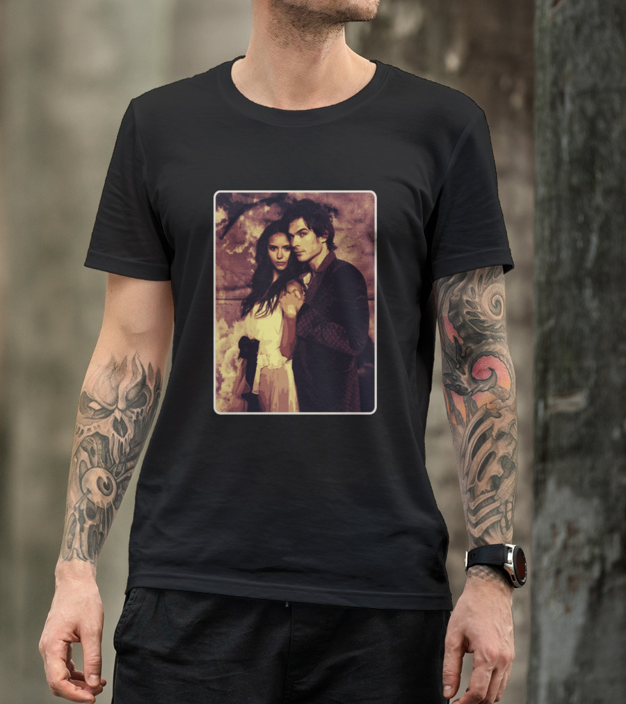 Damon Elena Delena Tvd Scene Romantic T-Shirt