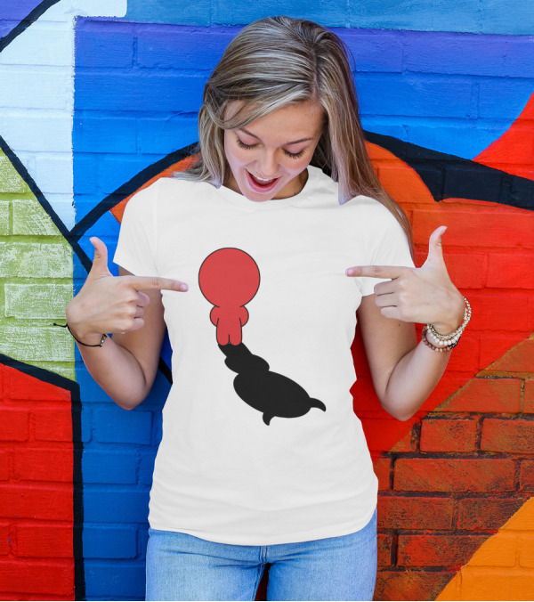 Devilinside Red Figure With Devil Shadow T-Shirt
