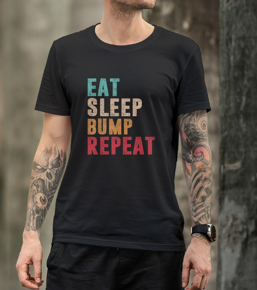 Eat Sleep Bump Repeat Retro T-Shirt