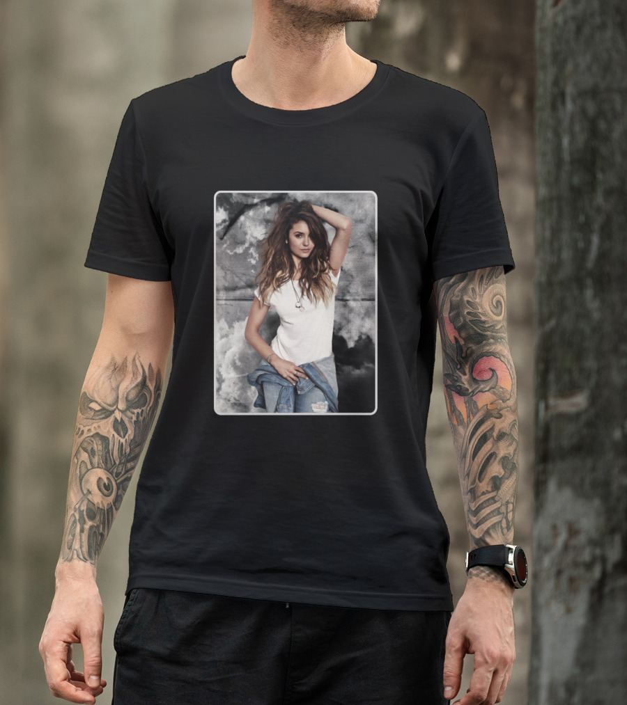 Elena Tvd Portrait Casual Denim Look T-Shirt
