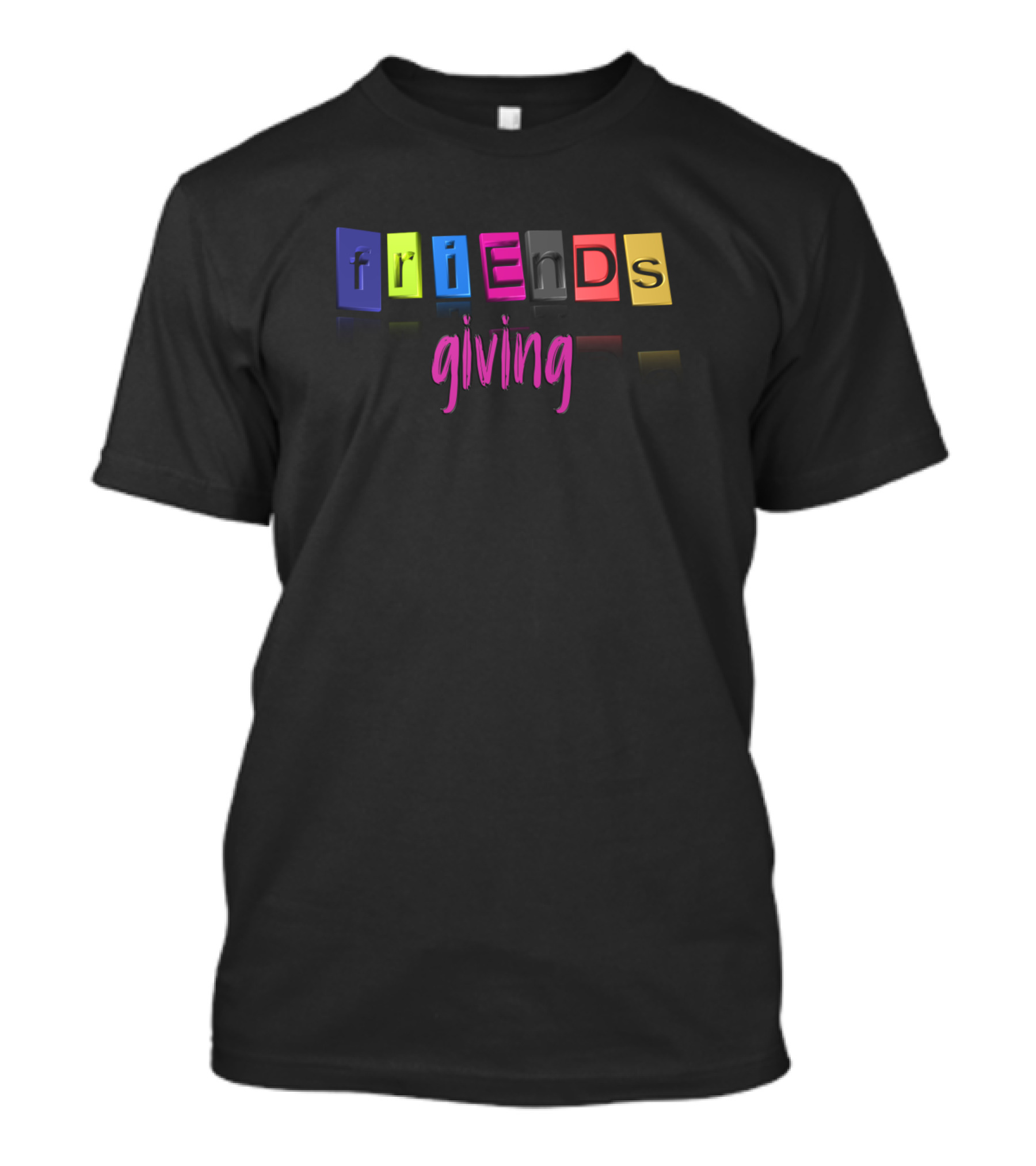 Friendsgiving Blocks Colorful Letters T-Shirt