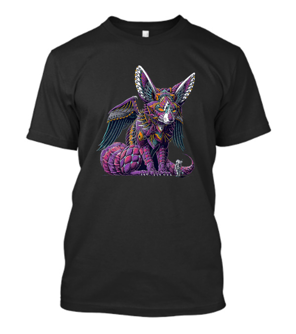 Sp Foxes501 Psychedelic Winged Creature Fantasy T-Shirt