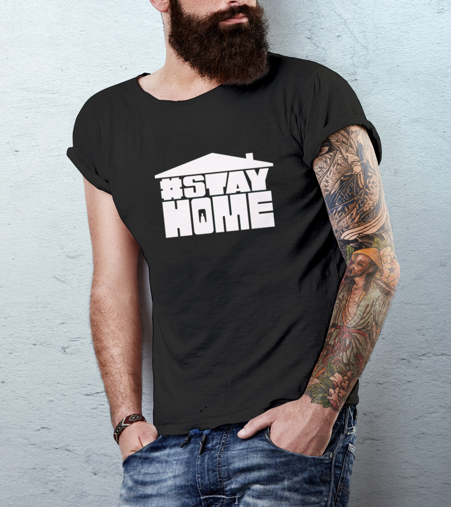 StayHome Stay At Home Virus Roof T-Shirt
