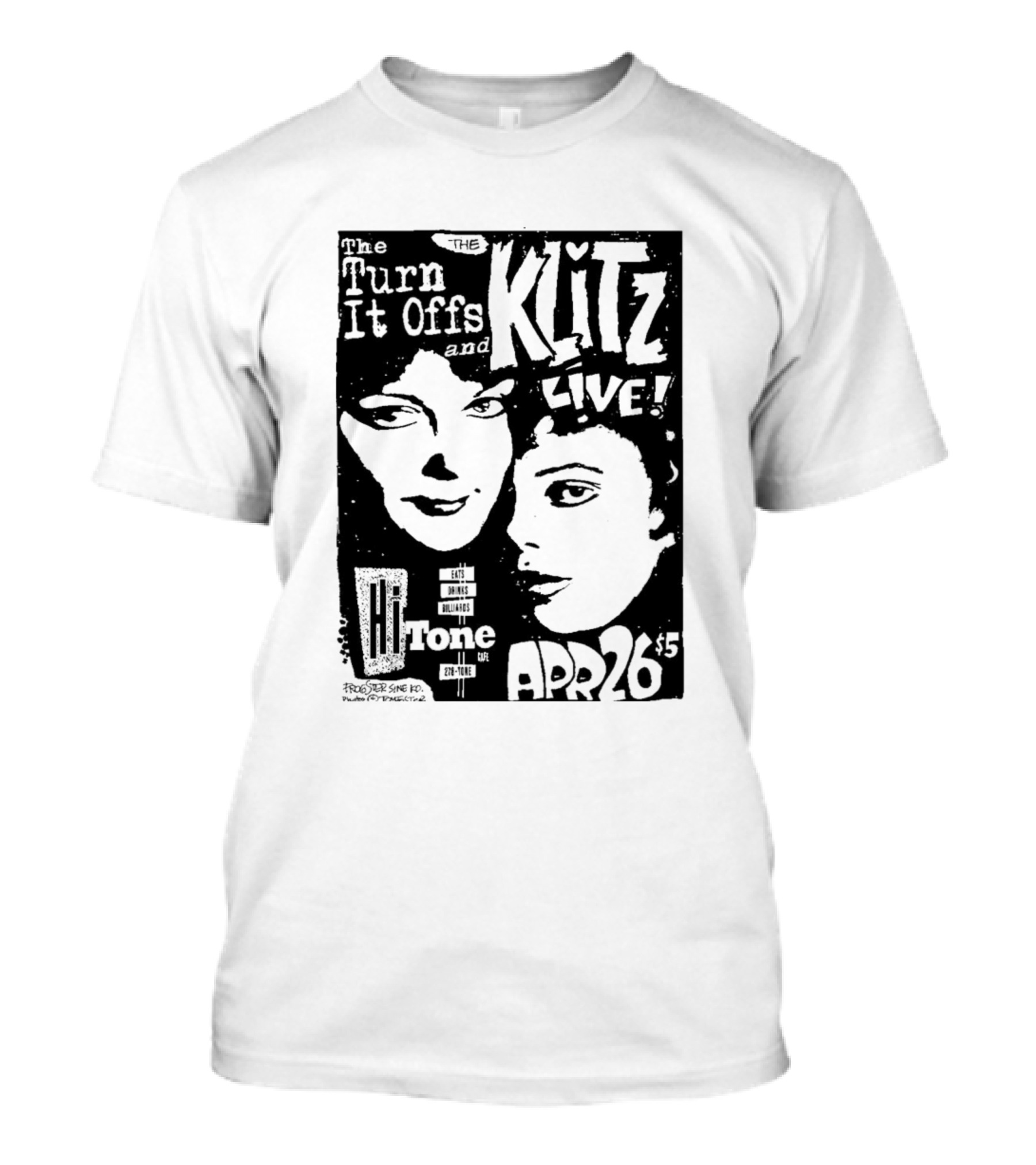 The Turn It Offs And Klitz Live Apr 26 Black Ink T-Shirt