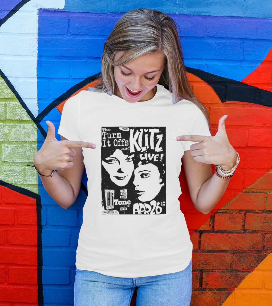 The Turn It Offs And Klitz Live Apr 26 Black Ink T-Shirt