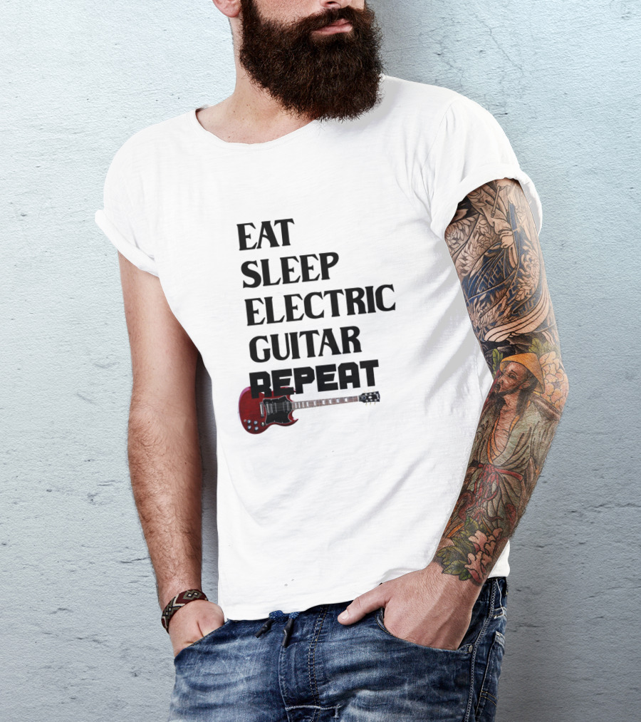Eat Sleep Electric Guitar Red SG Repeat T-Shirt