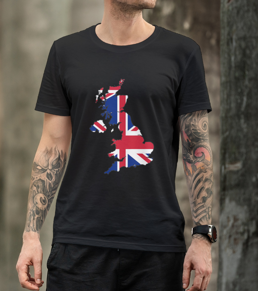 Flag Of The United Kingdom England Map Union Jack British Isles T-Shirt