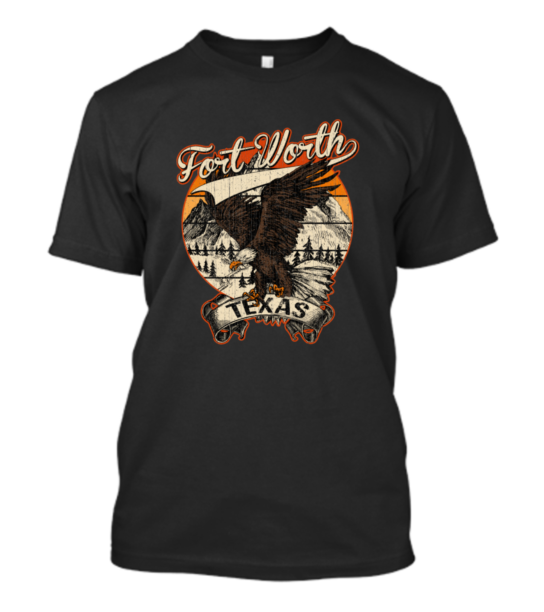 Fort Worth Texas Bald Eagle Mountains Retro Vintage Aesthetic T-Shirt