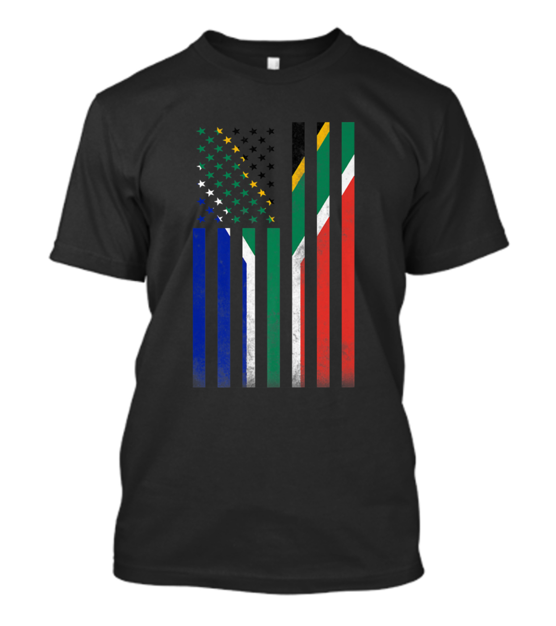 Half South African Flag American Usa Inside Me T-Shirt