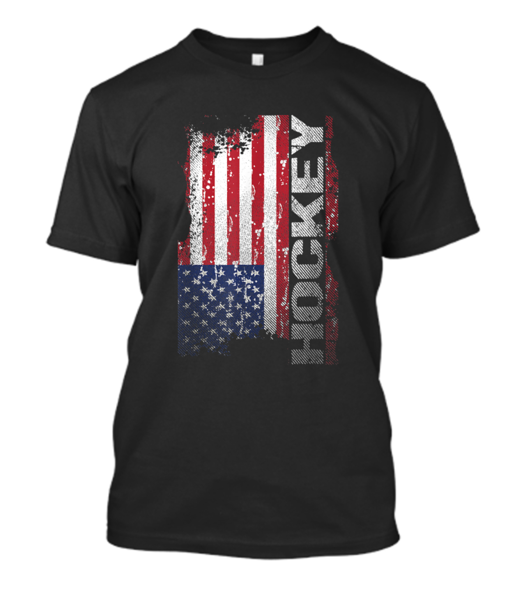 Hockey USA Flag Grunge Style Vintage T-Shirt