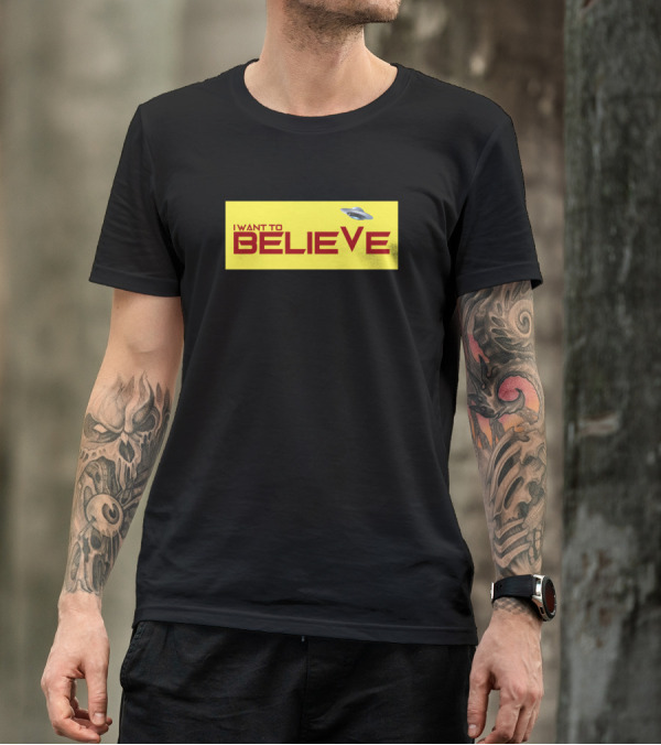 I Want To Believe UFO Yellow T-Shirt