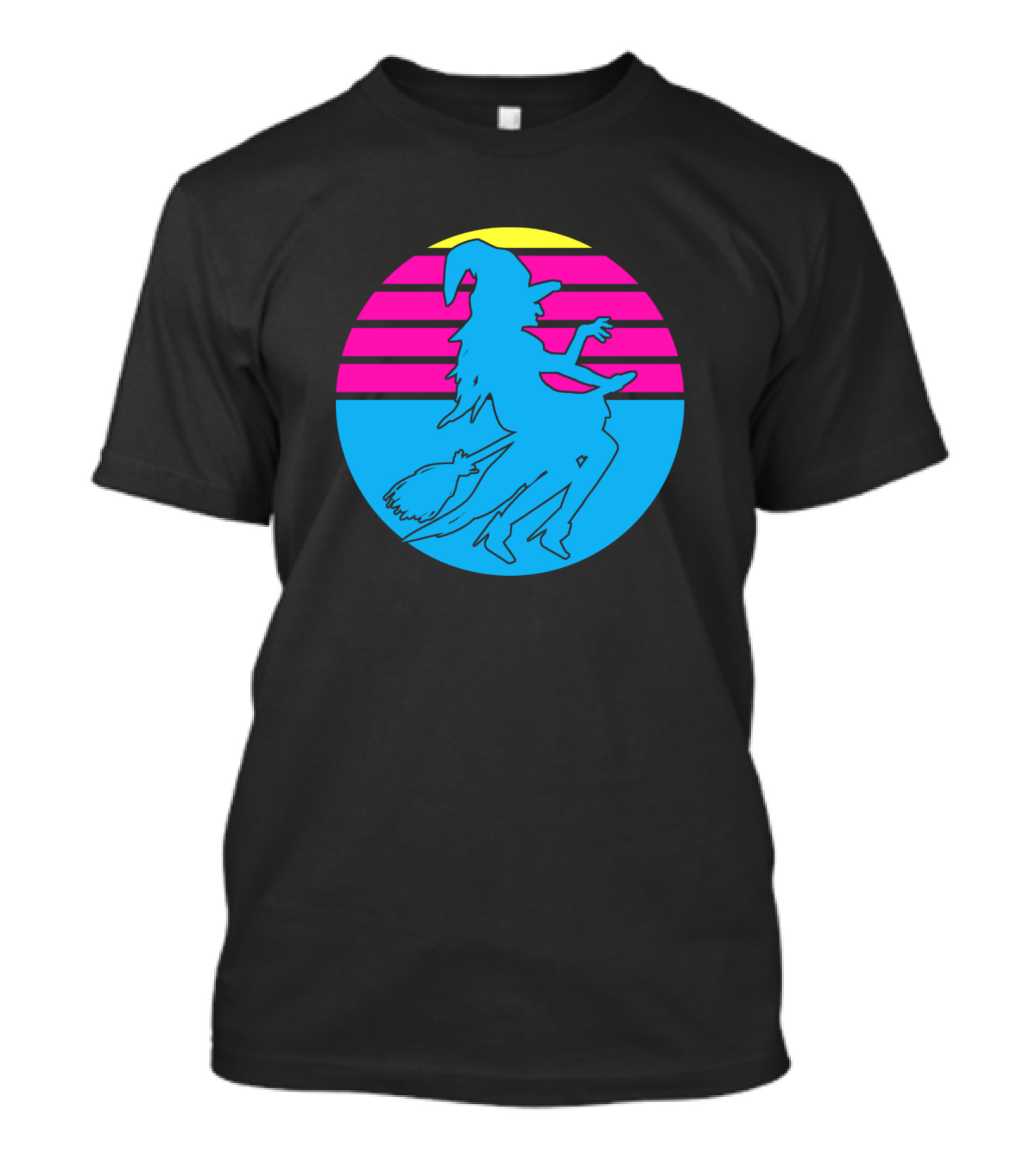 Halloween Witch Retro Sunset Witchcraft Costume T-Shirt