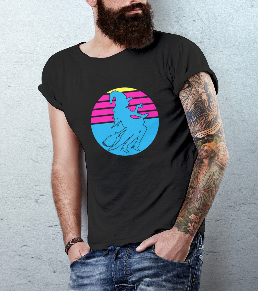 Halloween Witch Retro Sunset Witchcraft Costume T-Shirt