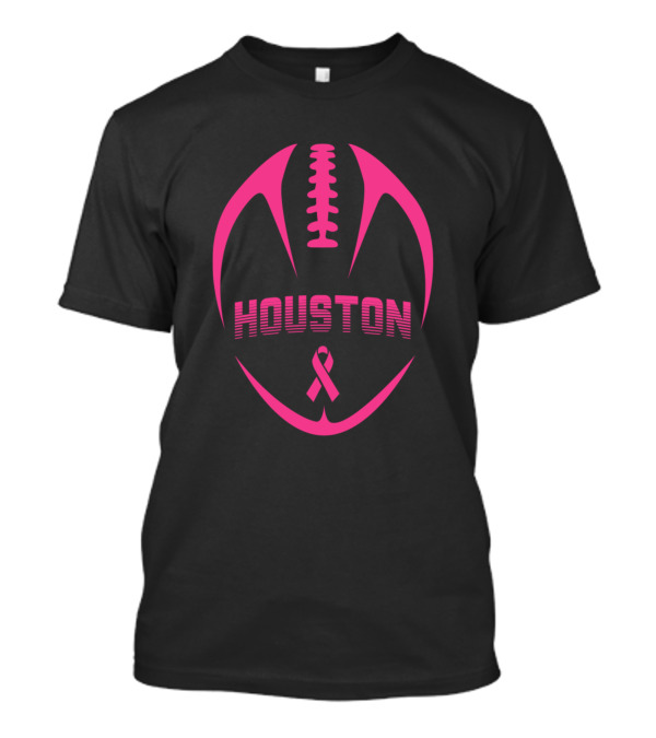 Houston Football Pink Ribbon Breast Cancer Awareness T-Shirt