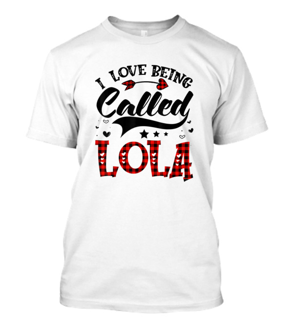 I Love Being Called Lola Plaid Women's T-Shirt