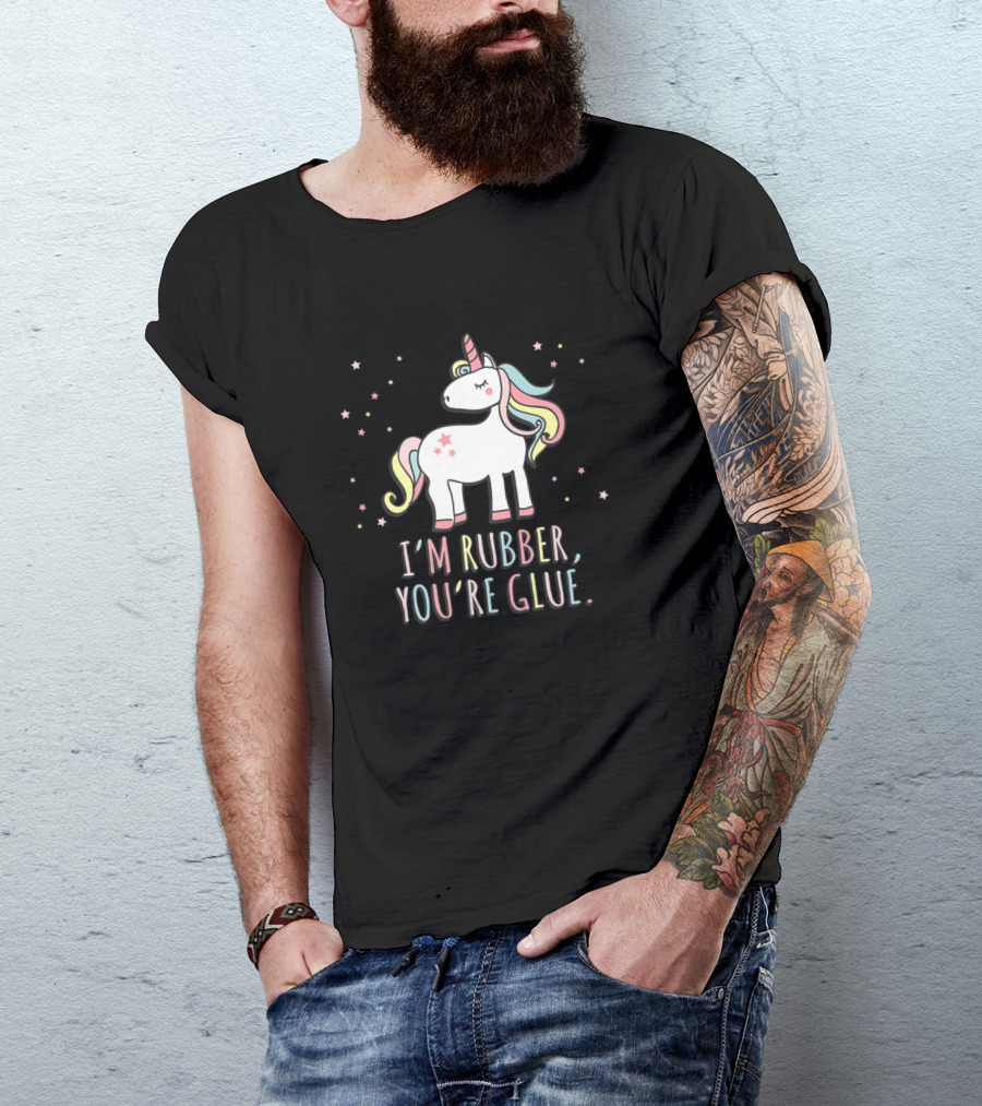 I'm Rubber You're Glue Pastel Stars Unicorn T-Shirt