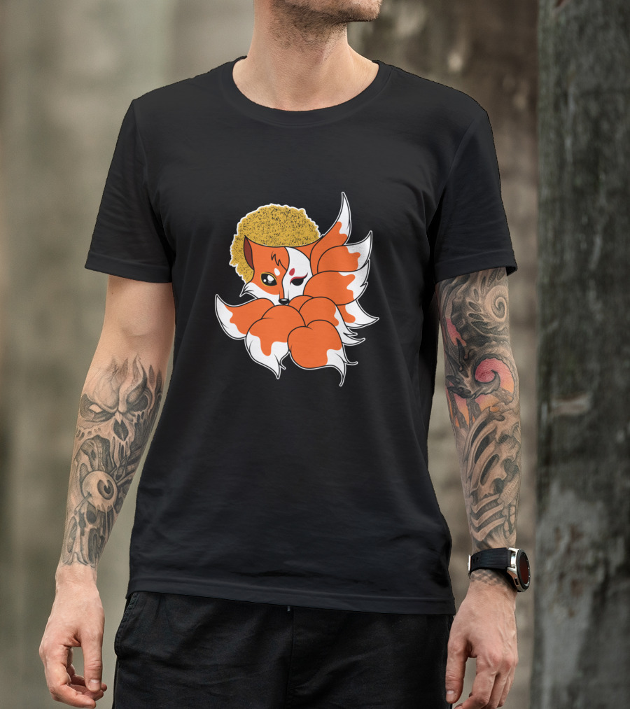 Japanese Kami Inari Nine-Tailed Mysterious Fox Kitsune T-Shirt