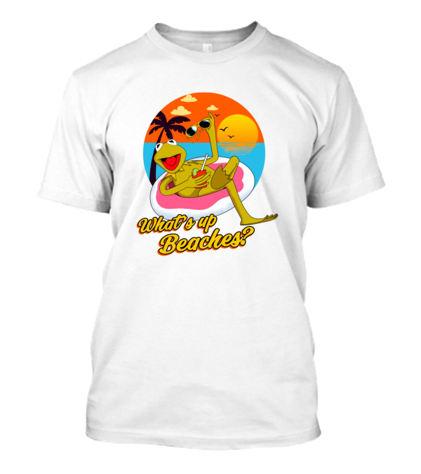 What's Up Beaches Kermit Vacation Sunset Relaxation T-Shirt