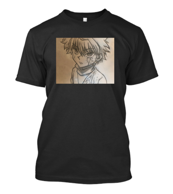 Killua Zoldyck Anime Character Sketch Drawing Hunter X Hunter T-Shirt