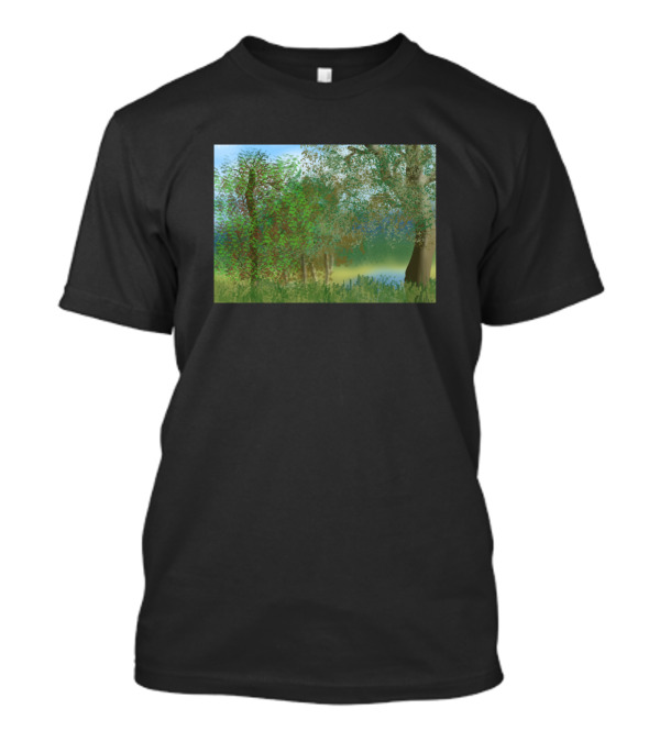 Landscape Idyll Scenic Forest Artwork Tranquil Woods T-Shirt