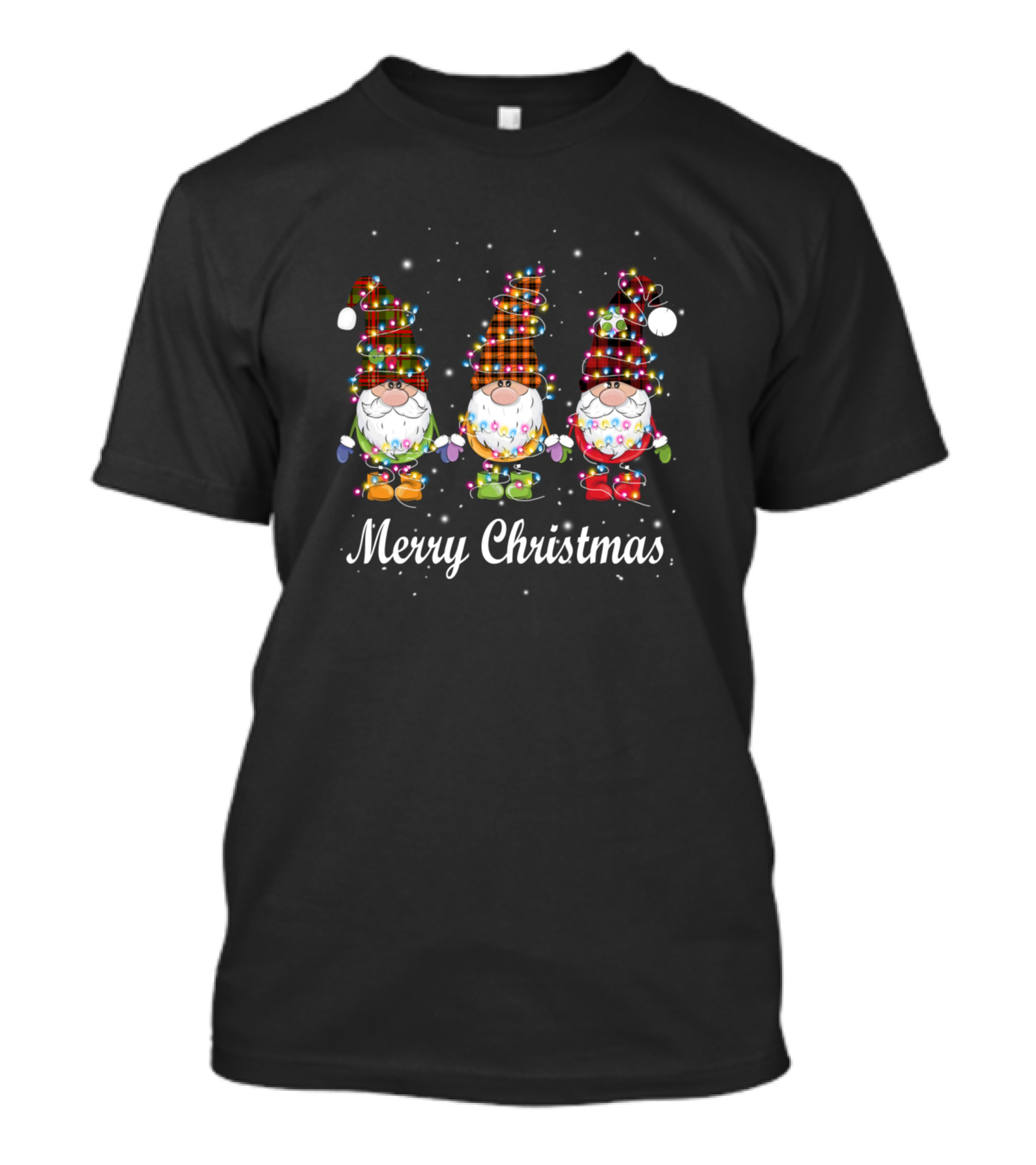 Merry Christmas Lights Gnome Tomte God Jul T-Shirt