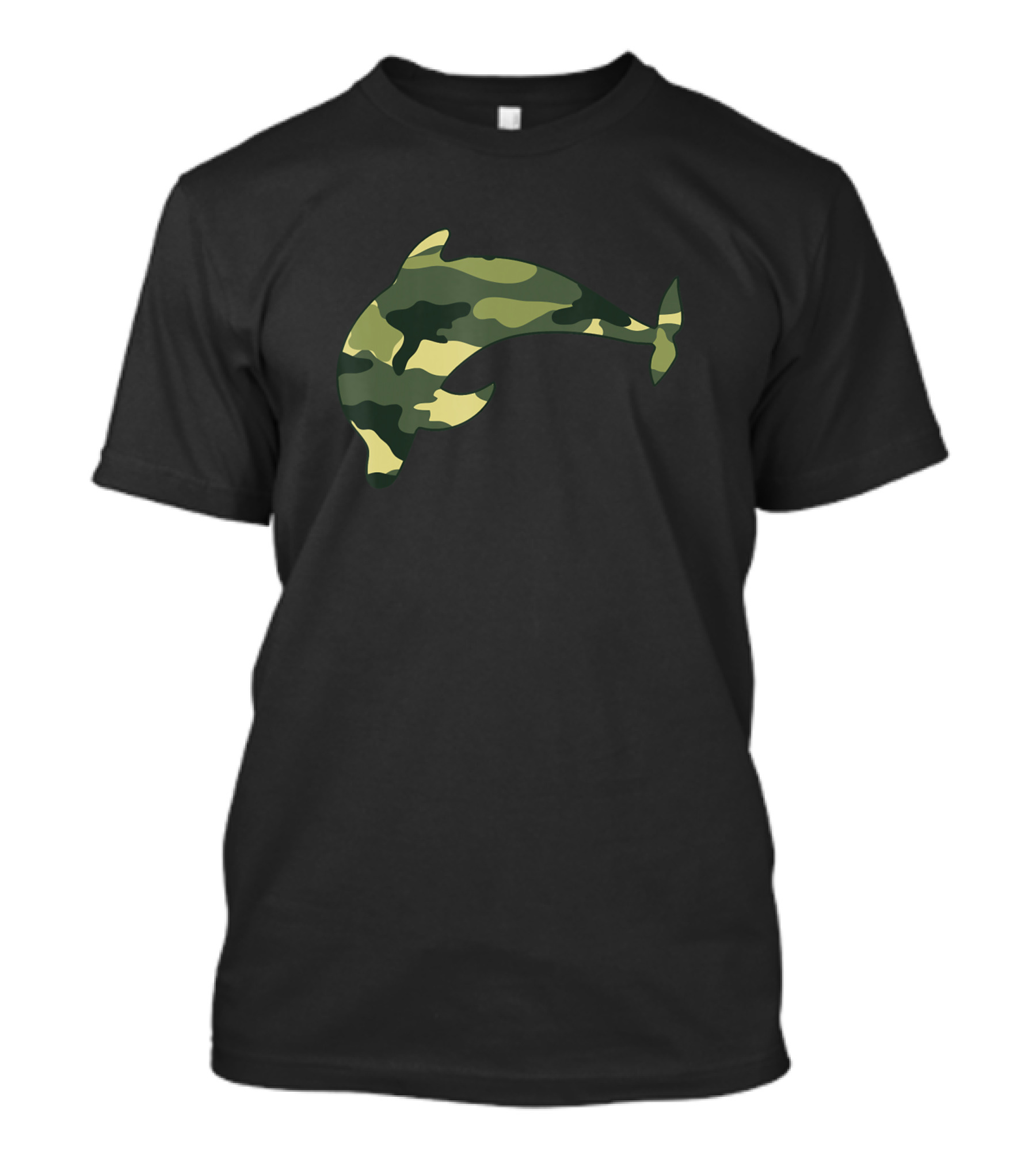Military Dolphin Camo Men Print Us Beluga Fish Vet Camouflage T-Shirt