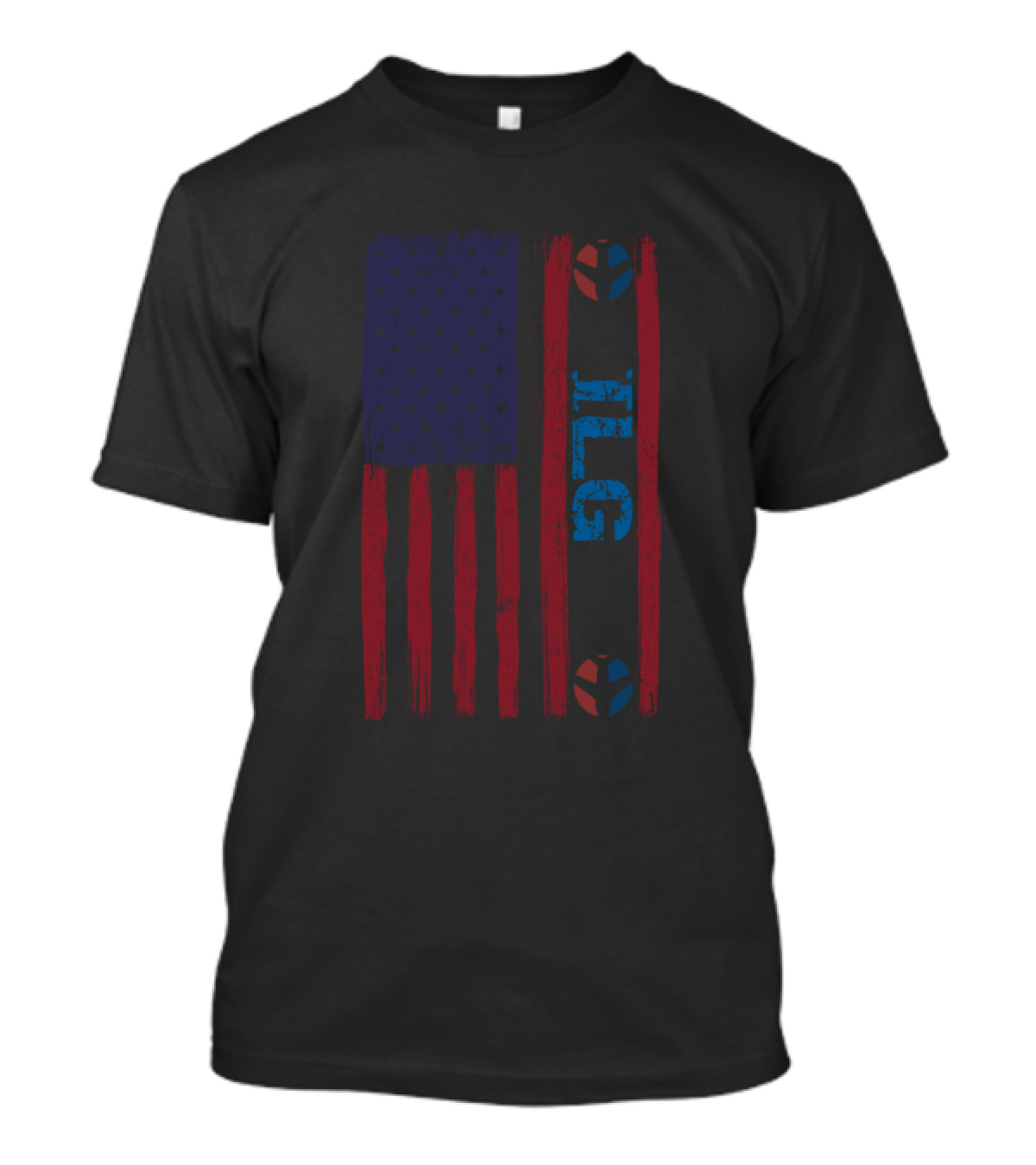 New Castle Airport JLG American Flag T-Shirt