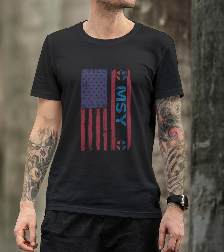 MSY New Orleans International Airport American Flag T-Shirt