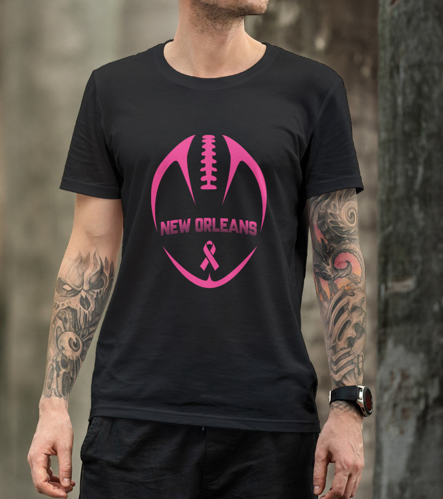 New Orleans Football Pink Ribbon Awareness T-Shirt