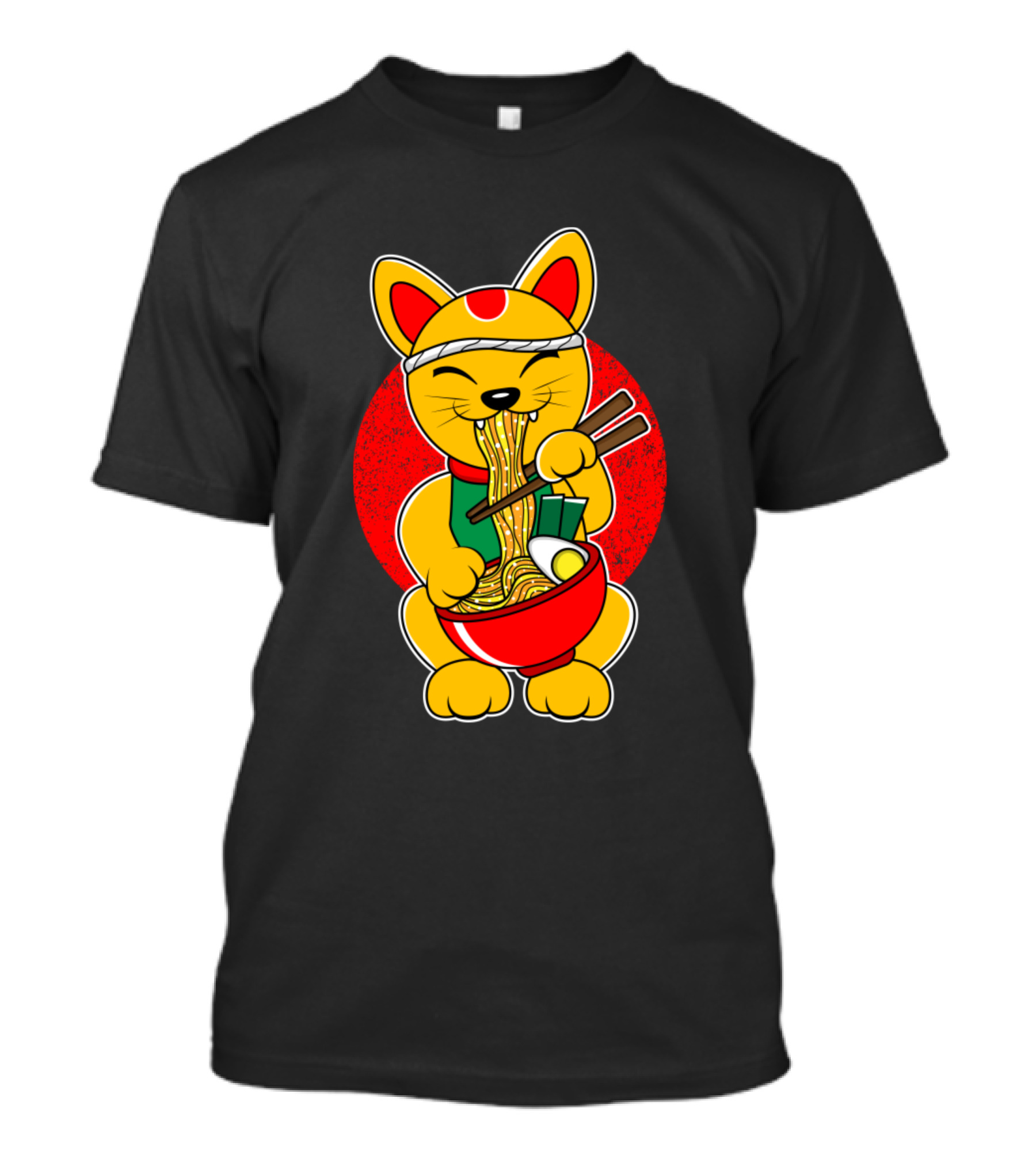 Kawaii Kitsune Eating Ramen Egg Noodles In Tokyo Japan T-Shirt