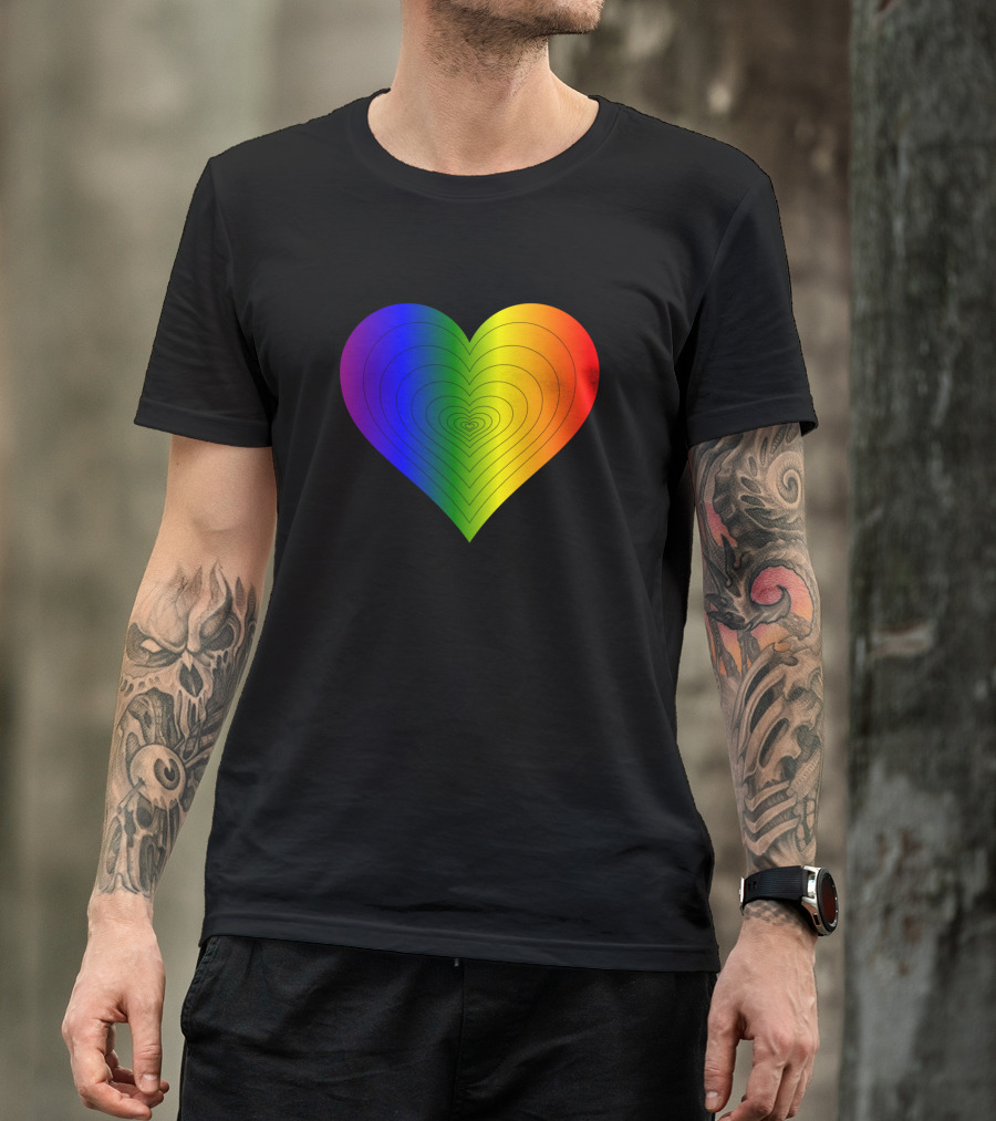 Regenbogen Herz Buntes Liebessymbol T-Shirt