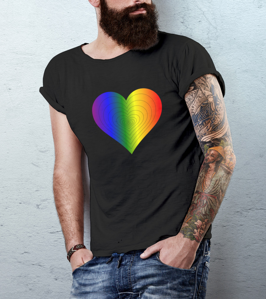 Regenbogen Herz Buntes Liebessymbol T-Shirt