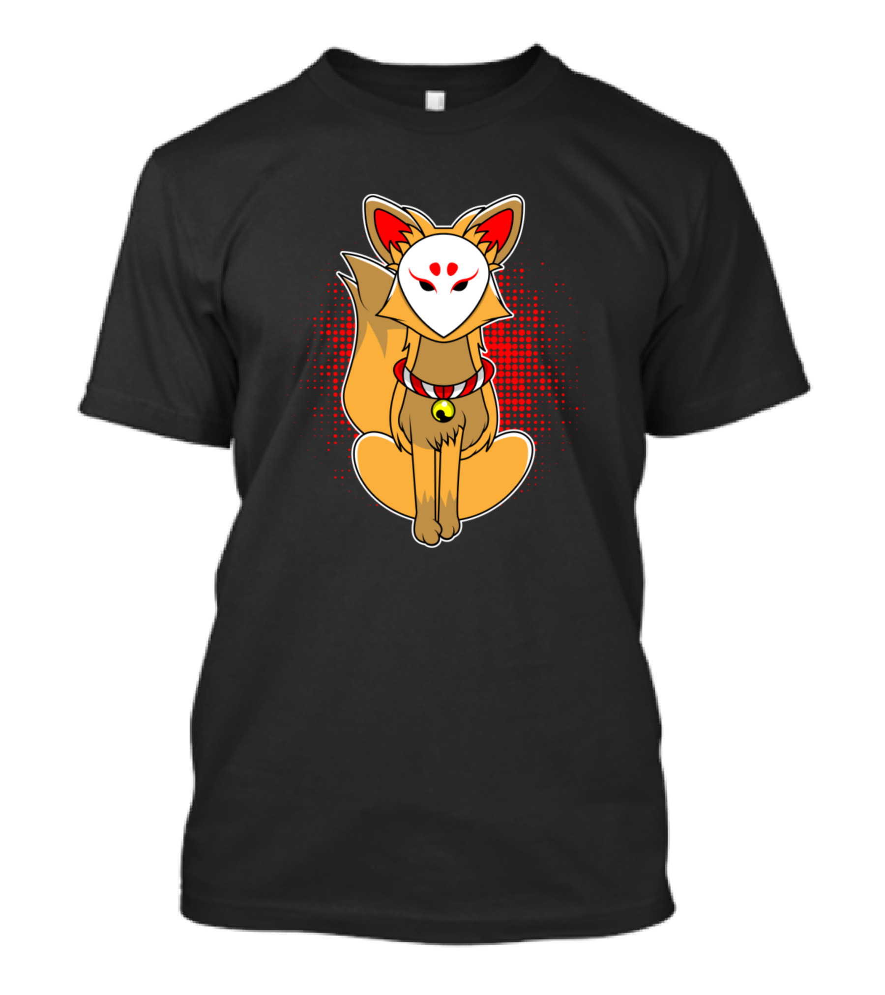Royal Japanese Kitsune Fox With Kami Inari Mask T-Shirt