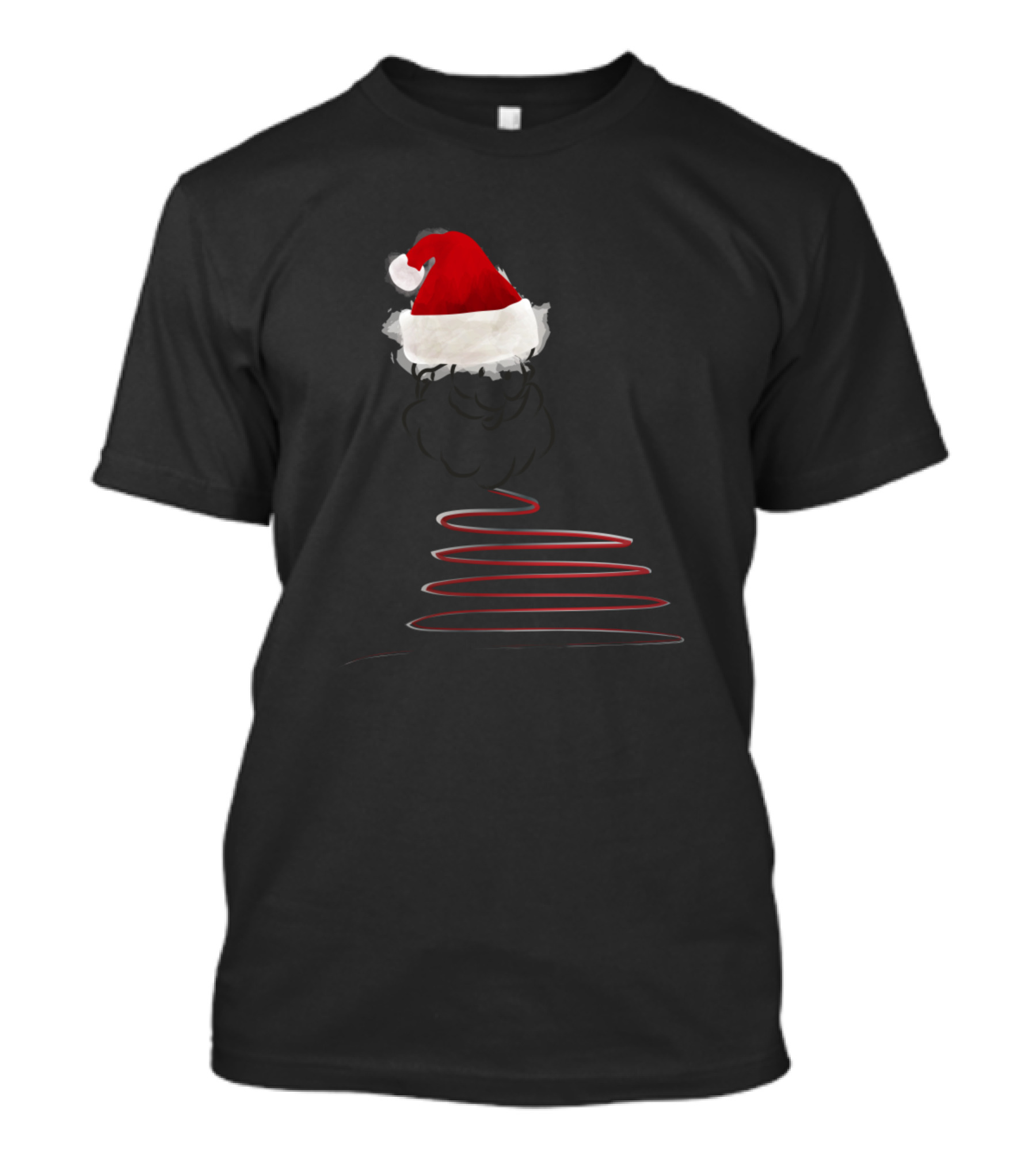 Santa Hat Spiral Christmas T-Shirt