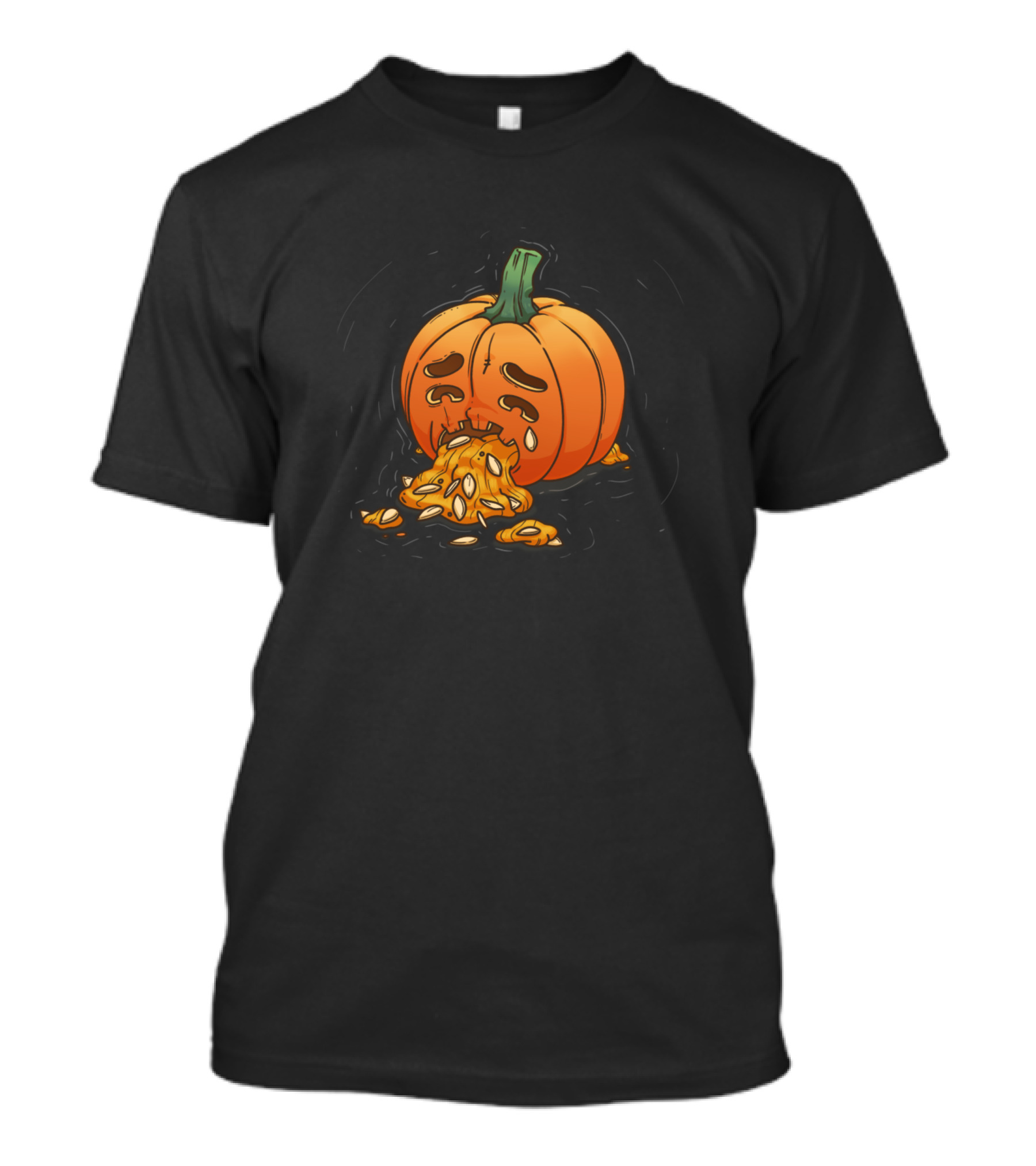 Sick Pumpkin Vomiting Emojis Bruh T-Shirt