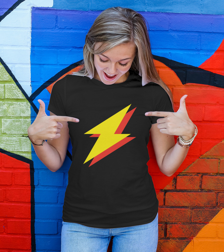 Simple Lightning Bold Yellow Red Flash T-Shirt