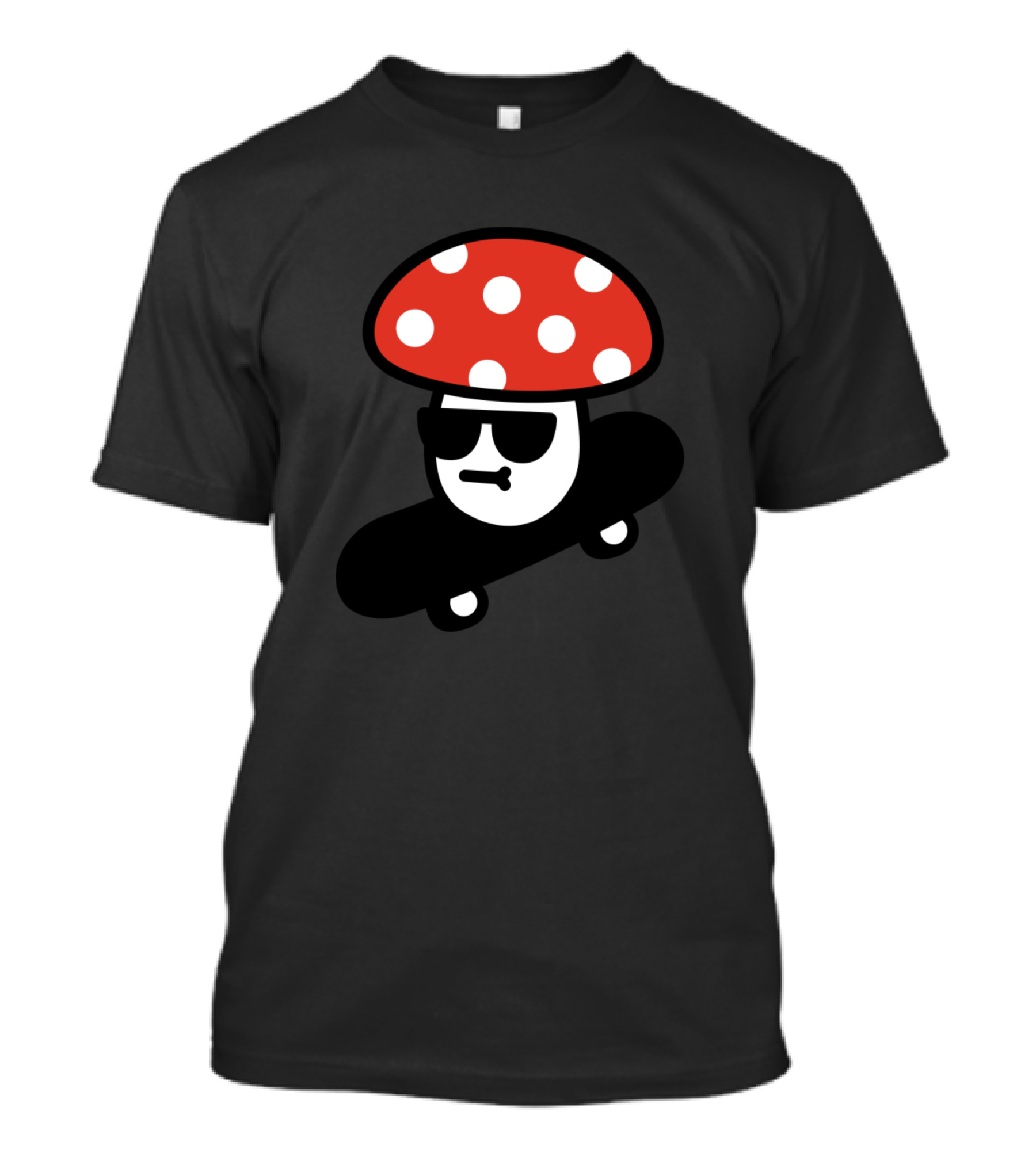 Cool Skateboarding Fly Agaric Mushroom With Sunglasses T-Shirt