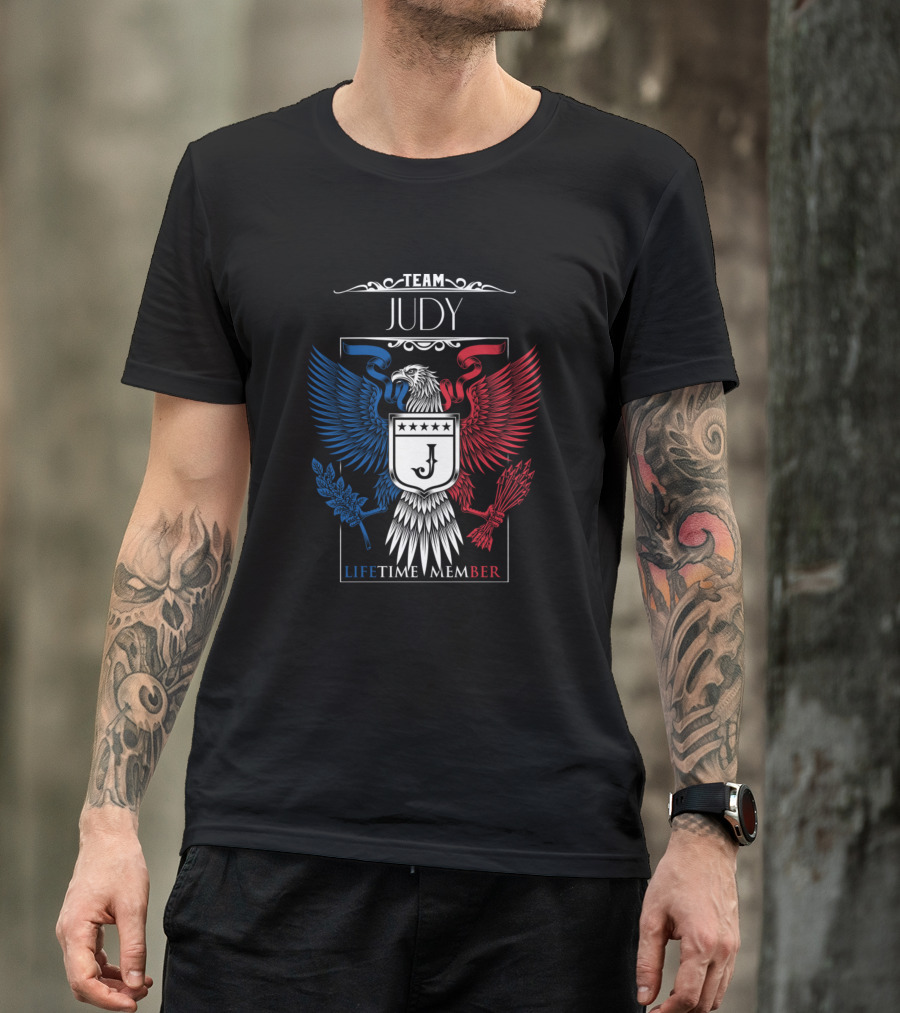 Team Judy Lifetime Member Judy Name J Middle Eagle Crest T-Shirt