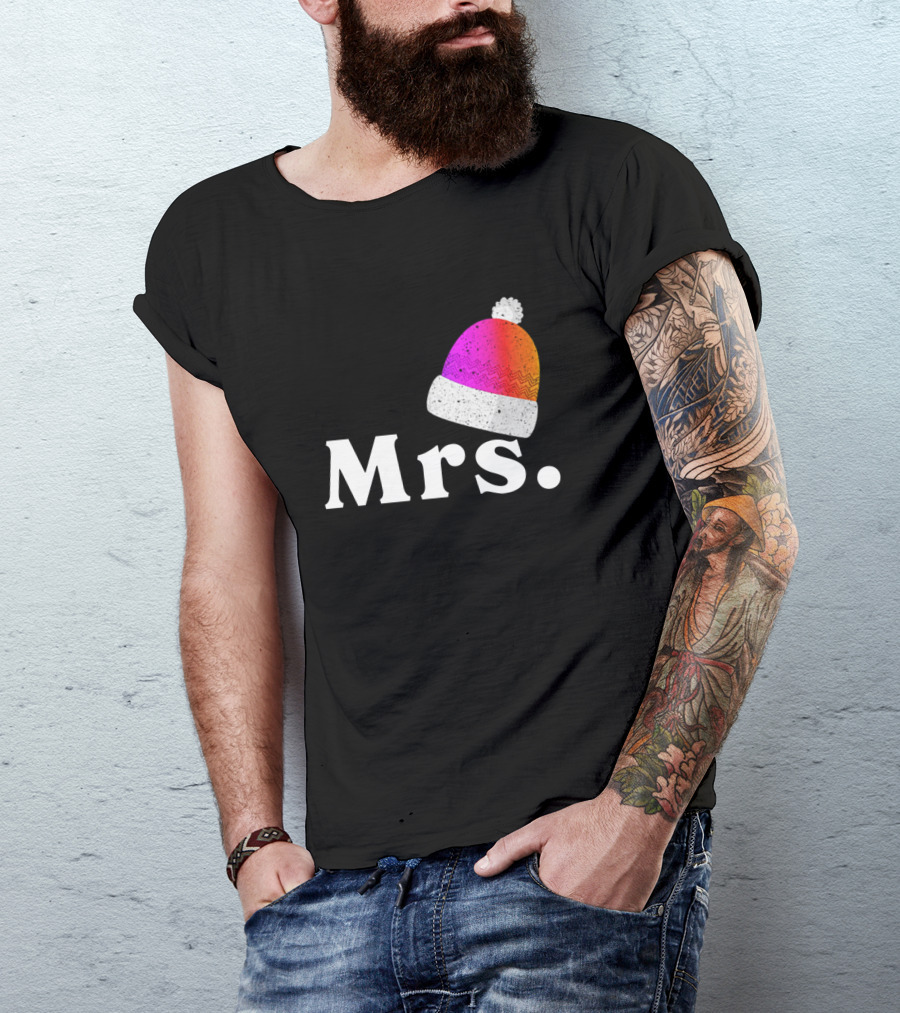 Mrs. Santa Christmas Couple Festive Hat T-Shirt