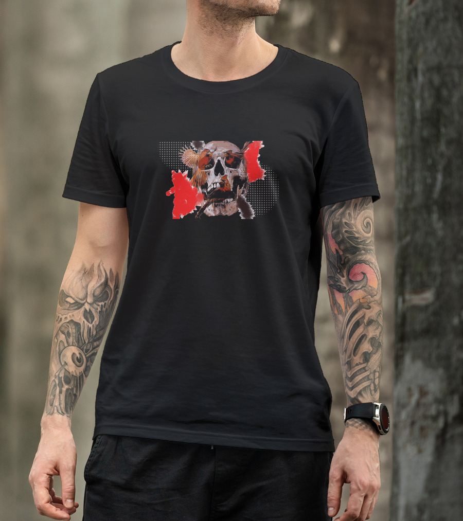 Trash Polka Skull Cardinal Contrast T-Shirt
