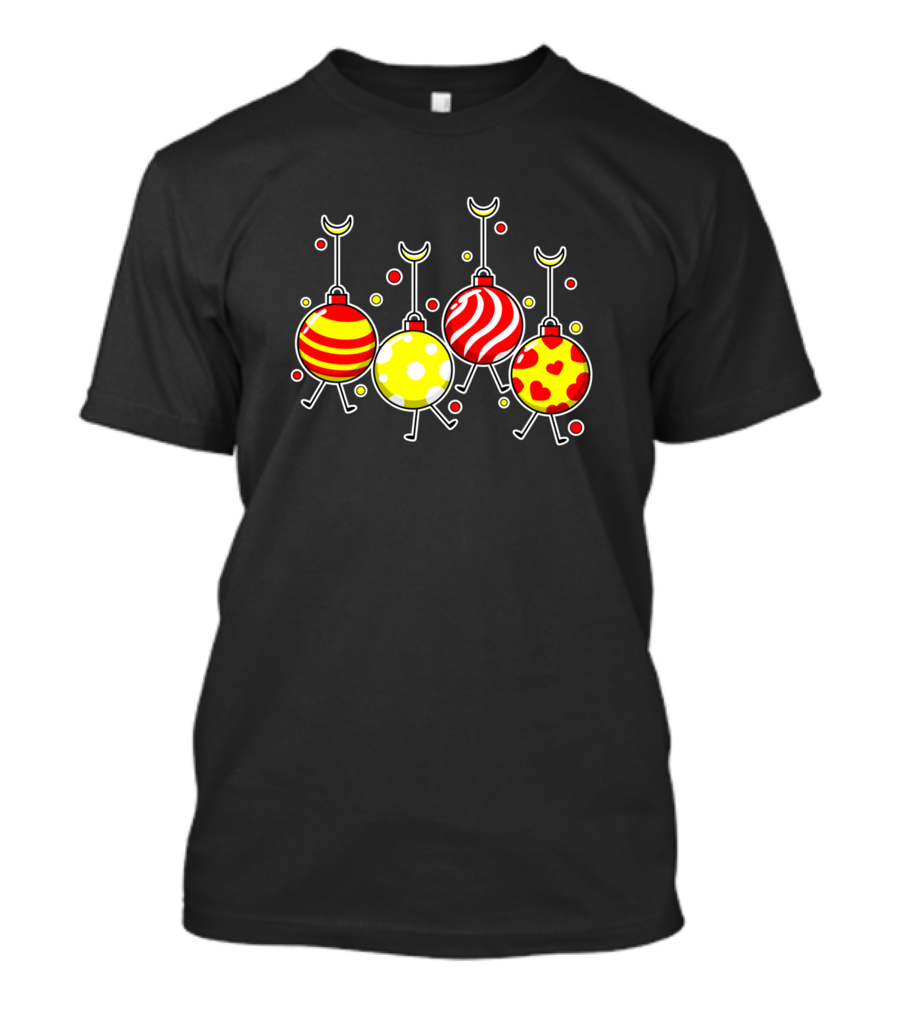 Ugly Christmas Lights Colorful Bauble Characters T-Shirt