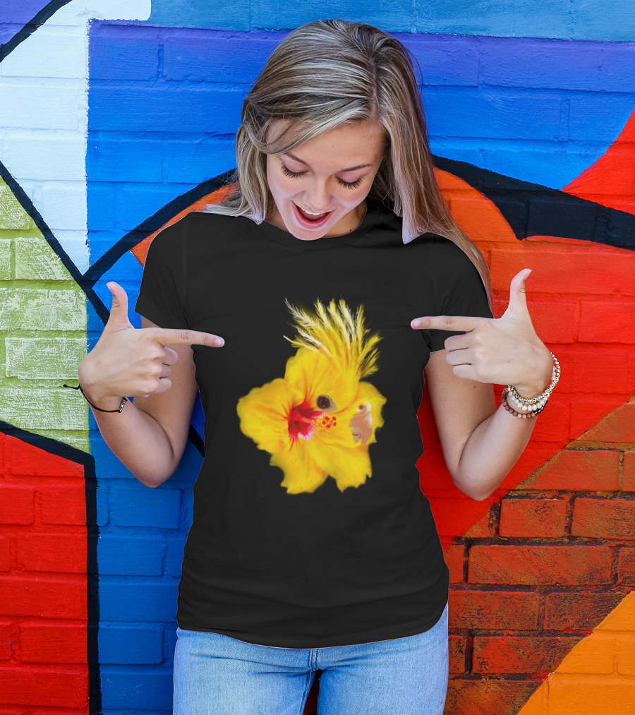 Yellow Cockatiel Hibiscus Fusion T-Shirt
