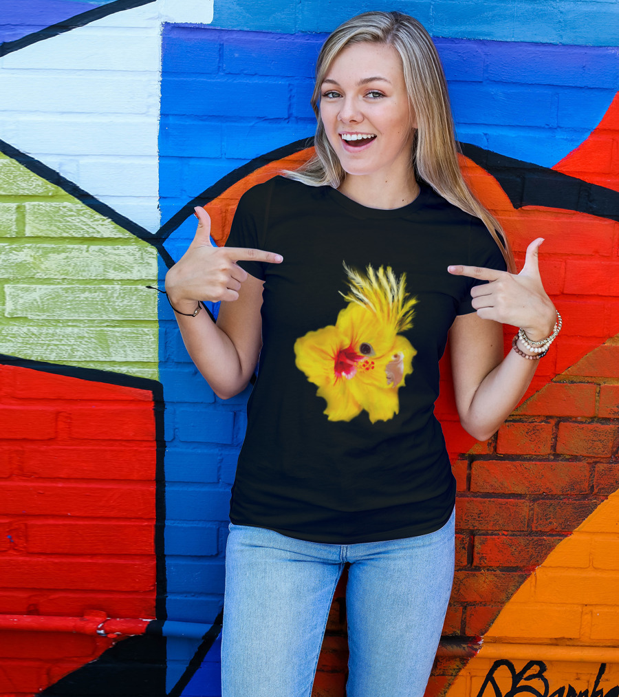 Yellow Cockatiel Hibiscus Fusion T-Shirt
